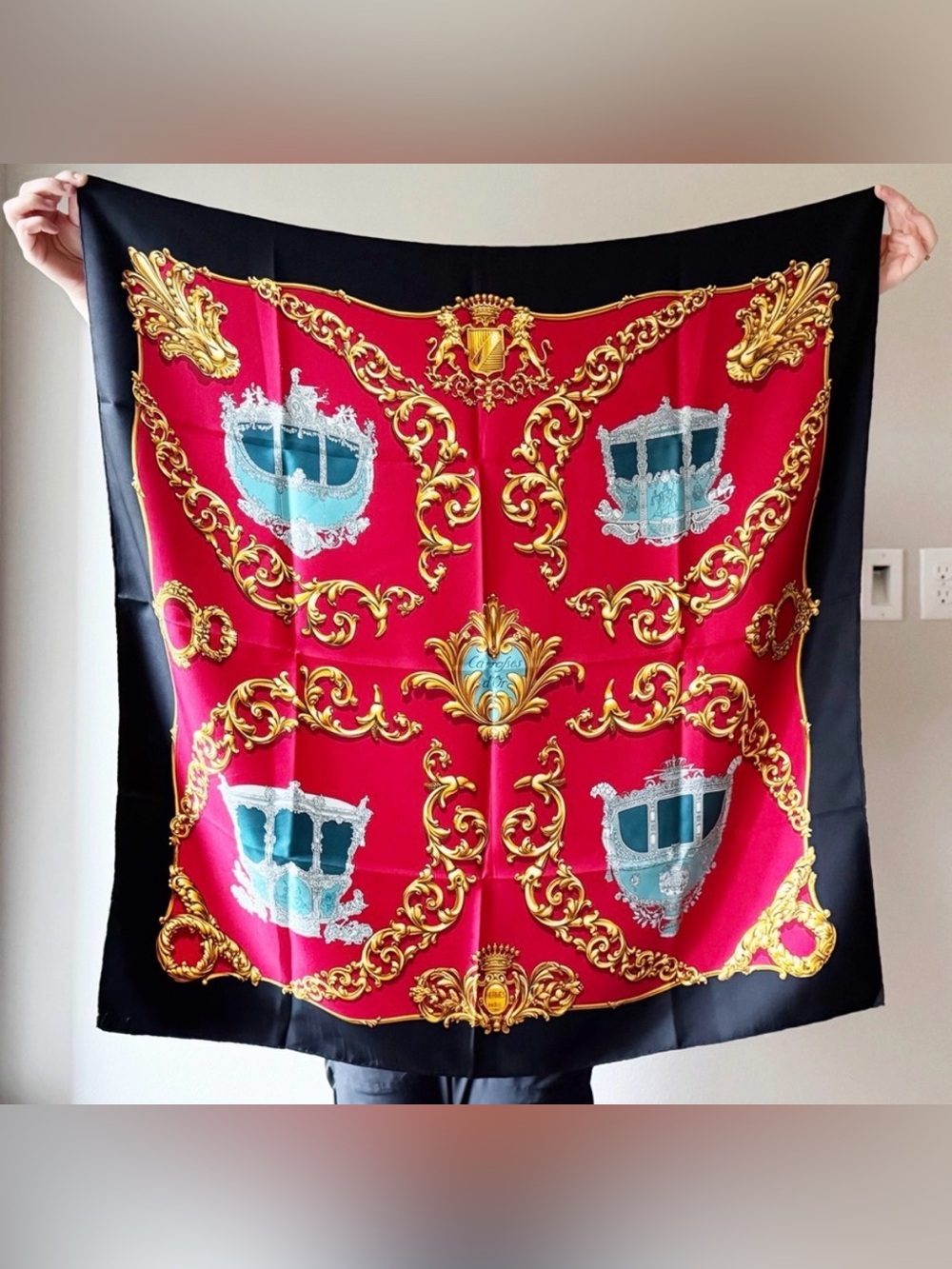 Hermes Carre 90 Carrosses d’Or Silk Scarf by Rybal